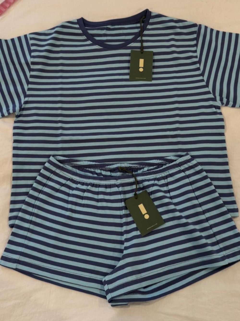 Daily Drills Striped Cotton Relaxed Tee and Striped Cotton Micro Shorts